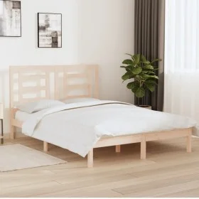 Solid pine wood bed frame 160x200 cm by , Beds and slatted bases - Ref: Foro24-3104358, Price: 121,83 €, Discount: %