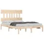 Estructura de cama madera maciza de pino 140x190 cm de , Camas y somieres - Ref: Foro24-3104718, Precio: 104,99 €, Descuento: %