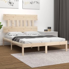 Estructura de cama madera maciza 180x200 cm
