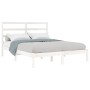Estructura de cama doble pequeña madera maciza blanca 120x190cm de , Camas y somieres - Ref: Foro24-3104904, Precio: 109,32 €