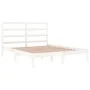Small double bed frame white solid wood 120x190cm by , Beds and slatted bases - Ref: Foro24-3104904, Price: 112,74 €, Discoun...