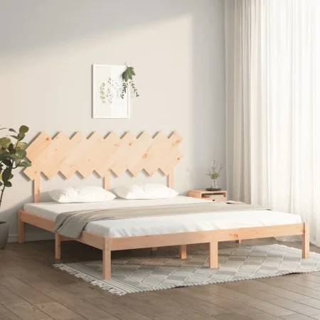 Estructura de cama de madera maciza super king 180x200 cm de , Camas y somieres - Ref: Foro24-3104883, Precio: 135,60 €, Desc...