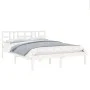Estructura de cama doble pequeña madera maciza blanca 120x190cm de , Camas y somieres - Ref: Foro24-3105376, Precio: 118,60 €...