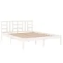 Estructura de cama doble pequeña madera maciza blanca 120x190cm de , Camas y somieres - Ref: Foro24-3105376, Precio: 118,60 €...