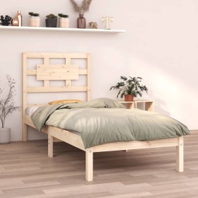 Estructura de cama madera maciza 75x190 cm