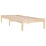 Solid wood bed frame 75x190 cm by , Beds and slatted bases - Ref: Foro24-3105625, Price: 87,42 €, Discount: %