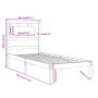 Estructura de cama madera maciza 75x190 cm de , Camas y somieres - Ref: Foro24-3105625, Precio: 91,50 €, Descuento: %