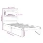 Solid wood bed frame 75x190 cm by , Beds and slatted bases - Ref: Foro24-3105625, Price: 87,42 €, Discount: %