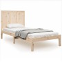 Solid pine wood bed frame 75x190 cm by , Beds and slatted bases - Ref: Foro24-3105690, Price: 102,23 €, Discount: %