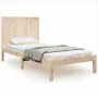 Solid pine wood bed frame 75x190 cm by , Beds and slatted bases - Ref: Foro24-3105690, Price: 97,74 €, Discount: %