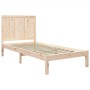Solid pine wood bed frame 75x190 cm by , Beds and slatted bases - Ref: Foro24-3105690, Price: 102,23 €, Discount: %