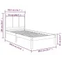 Solid pine wood bed frame 75x190 cm by , Beds and slatted bases - Ref: Foro24-3105690, Price: 97,74 €, Discount: %