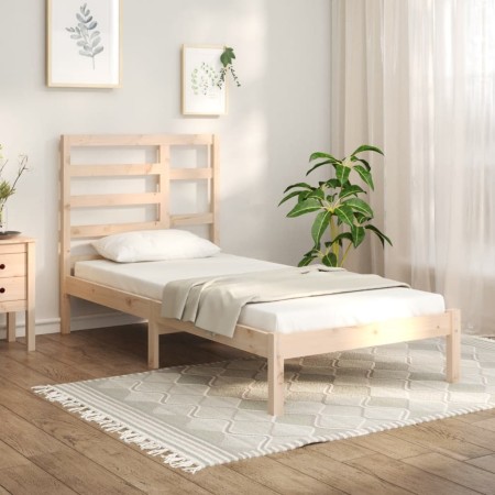 Estructura de cama madera maciza 75x190 cm