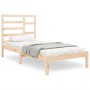 Estructura de cama madera maciza 75x190 cm