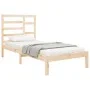 Solid wood bed frame 75x190 cm by , Beds and slatted bases - Ref: Foro24-3105755, Price: 81,15 €, Discount: %