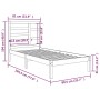 Solid wood bed frame 75x190 cm by , Beds and slatted bases - Ref: Foro24-3105755, Price: 84,65 €, Discount: %