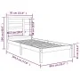 Solid wood bed frame 75x190 cm by , Beds and slatted bases - Ref: Foro24-3105755, Price: 81,15 €, Discount: %