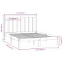 Solid pine wood bed frame 140x190 cm by , Beds and slatted bases - Ref: Foro24-3106618, Price: 108,82 €, Discount: %