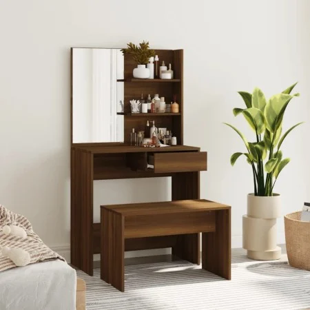 Oak brown dressing table set 74.5x40x141 cm by , Bedroom Dressers - Ref: Foro24-3114146, Price: 90,59 €, Discount: %