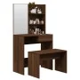 Eichenbraunes Schminktisch-Set 74,5 x 40 x 141 cm von , Schlafzimmerkommoden - Ref: Foro24-3114146, Preis: 90,59 €, Rabatt: %