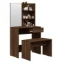 Eichenbraunes Schminktisch-Set 74,5 x 40 x 141 cm von , Schlafzimmerkommoden - Ref: Foro24-3114146, Preis: 90,59 €, Rabatt: %