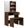 Juego de tocador color marrón roble 74,5x40x141 cm de , Tocadores para dormitorios - Ref: Foro24-3114146, Precio: 91,62 €, De...