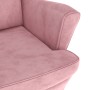 Sillón orejero y taburete de terciopelo rosa de , Sillones - Ref: Foro24-3115935, Precio: 319,62 €, Descuento: %