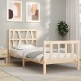 Single bed frame with solid wood headboard by , Beds and slatted bases - Ref: Foro24-3192451, Price: 86,48 €, Discount: %