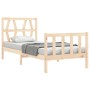 Single bed frame with solid wood headboard by , Beds and slatted bases - Ref: Foro24-3192451, Price: 86,48 €, Discount: %