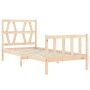 Single bed frame with solid wood headboard by , Beds and slatted bases - Ref: Foro24-3192451, Price: 86,48 €, Discount: %