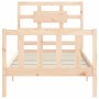 Single bed frame with solid wood headboard by , Beds and slatted bases - Ref: Foro24-3192516, Price: 95,77 €, Discount: %