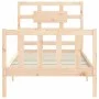 Single bed frame with solid wood headboard by , Beds and slatted bases - Ref: Foro24-3192516, Price: 92,99 €, Discount: %