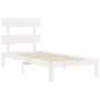 Weißer Bettrahmen aus Massivholz mit Kopfteil von , Betten und Lattenroste - Ref: Foro24-3193497, Preis: 104,82 €, Rabatt: %