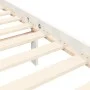 Double bed frame with white solid wood headboard by , Beds and slatted bases - Ref: Foro24-3193567, Price: 129,77 €, Discount: %
