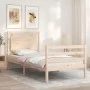 Single bed frame with solid wood headboard by , Beds and slatted bases - Ref: Foro24-3194011, Price: 92,26 €, Discount: %