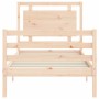 Single bed frame with solid wood headboard by , Beds and slatted bases - Ref: Foro24-3194011, Price: 93,48 €, Discount: %
