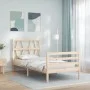 Estructura de cama individual con cabecero madera maciza de , Camas y somieres - Ref: Foro24-3194336, Precio: 85,26 €, Descue...