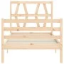Estructura de cama individual con cabecero madera maciza de , Camas y somieres - Ref: Foro24-3194336, Precio: 85,26 €, Descue...