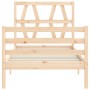 Single bed frame with solid wood headboard by , Beds and slatted bases - Ref: Foro24-3194336, Price: 86,37 €, Discount: %