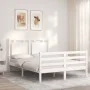 Estructura de cama con cabecero madera maciza blanco 140x190 cm de , Camas y somieres - Ref: Foro24-3194032, Precio: 148,93 €...