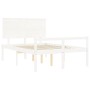 Seniorenbett mit weißem Massivholz-Kopfteil von , Betten und Lattenroste - Ref: Foro24-3195457, Preis: 183,54 €, Rabatt: %
