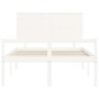 Seniorenbett mit weißem Massivholz-Kopfteil von , Betten und Lattenroste - Ref: Foro24-3195457, Preis: 183,54 €, Rabatt: %