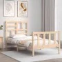 Single bed frame with solid wood headboard by , Beds and slatted bases - Ref: Foro24-3193036, Price: 89,67 €, Discount: %