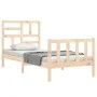 Single bed frame with solid wood headboard by , Beds and slatted bases - Ref: Foro24-3193036, Price: 89,67 €, Discount: %