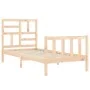 Single bed frame with solid wood headboard by , Beds and slatted bases - Ref: Foro24-3193036, Price: 89,67 €, Discount: %