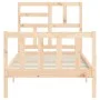 Single bed frame with solid wood headboard by , Beds and slatted bases - Ref: Foro24-3193036, Price: 89,67 €, Discount: %