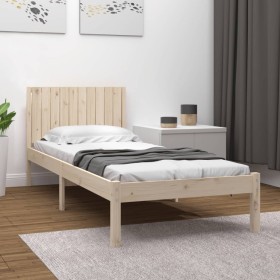 Solid pine wood bed frame 100x200 cm by , Beds and slatted bases - Ref: Foro24-3104403, Price: 108,55 €, Discount: %