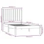 Estructura de cama madera maciza de pino 100x200 cm de , Camas y somieres - Ref: Foro24-3104403, Precio: 107,04 €, Descuento: %