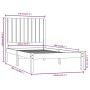 Solid pine wood bed frame 100x200 cm by , Beds and slatted bases - Ref: Foro24-3104403, Price: 108,55 €, Discount: %