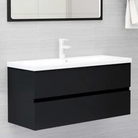 Schwarzer Holzwerkstoffschrank mit Waschbecken von , Badezimmerwaschtische - Ref: Foro24-3071658, Preis: 319,36 €, Rabatt: %